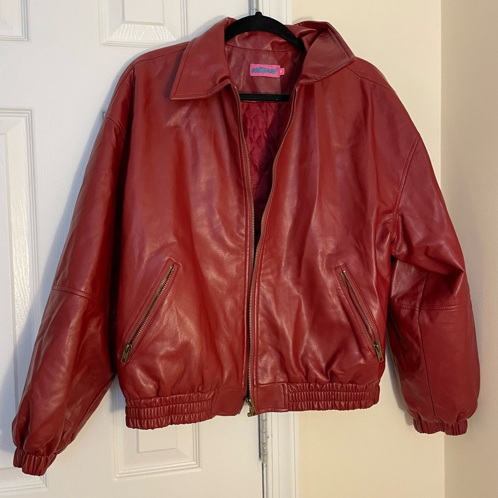 Edikted Halley Faux Leather Bomber Jacket